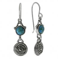 Серьги DENO из серебра с бирюзой
