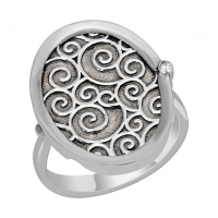 Кольцо из черненого серебра с фианитом