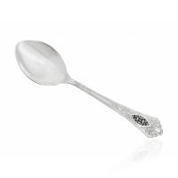 Ложка столовая из серебра с черневым узором