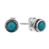 Серьги-пусеты из серебра с бирюзой DEN'O (Израиль)