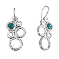 Серьги из серебра DENO с бирюзой и цирконом