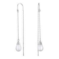 Серьги протяжки из серебра с жемчугом