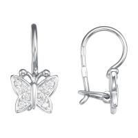 Серьги из серебра с фианитами