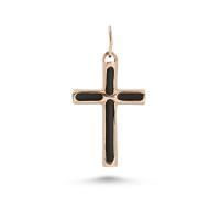 Каучуковый крест в обрамллении из красного золота