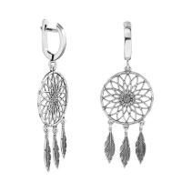 Серьги Ловцы снов из серебра без вставок
