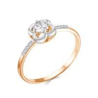 Кольцо из красного золота с фианитами