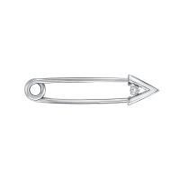 Брошь булавка из серебра с фианитом