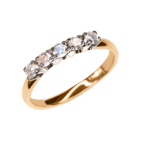 Кольцо из красного золота с бриллиантами