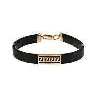 Браслет из каучука со вставками из красного золота