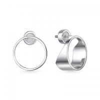 Серьги-пусеты из серебра Туннели