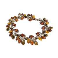 Браслет из серебра с натуральным янтарем