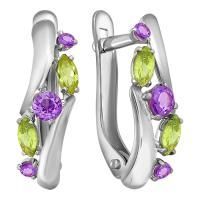 Серьги из серебра с фианитами