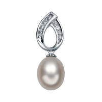 Подвеска из серебра с натуральным жемчугом и фианитами