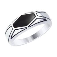 Кольцо из серебра с чёрной эмалью