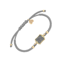 Плетеный браслет с молитвой О здоровье детей со вставками из позолоченного серебра