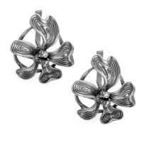 Серьги Орхидея из серебра с фианитами