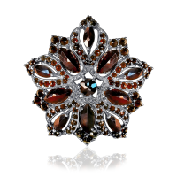 Брошь из серебра с натуральным гранатом