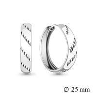 Серьги конго из серебра с алмазными гранями