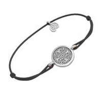 Браслет АНГЕЛ-ХРАНИТЕЛЬ из серебра на черной нити