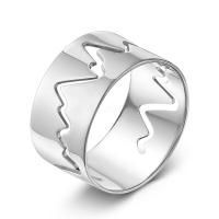 Кольцо Линия сердцебиения из серебра без вставок