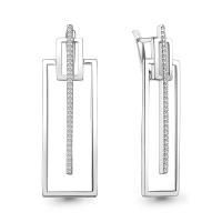 Серьги из серебра с фианитами