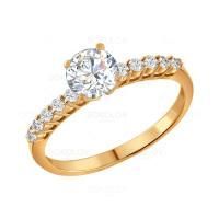 Помолвочное кольцо из красного золота с финаитами Sokolov