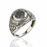 Кольцо мужское (печатка) из серебра