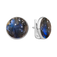 Серьги из серебра с натуральным лабрадором