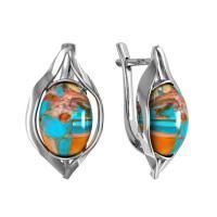 Серьги из серебра с устричной бирюзой