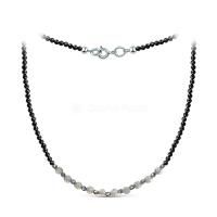 Колье из серебра с лабрадоритом и натуральной шпинелью