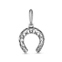 Подвеска Подкова из серебра с чернением