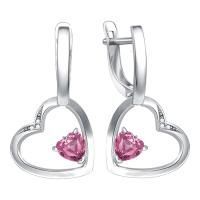 Серьги из серебра с фианитами