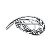 Брошь из черненого серебра с фианитом