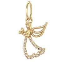 Подвеска Ангел с сердцем из позолоченного серебра с фианитами