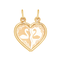 Подвеска Две половинки из золота без вставок