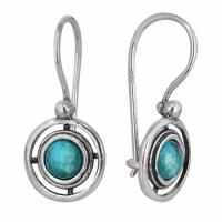 Серьги из серебра с натуральной бирюзой