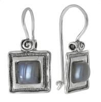 Серьги DENO арт.01E076LB из серебра с лабрадором