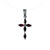 Подвеска из серебра с натуральным гранатом