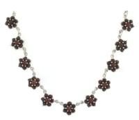 Колье из серебра с натуральным гранатом