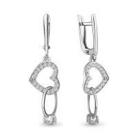 Серьги из серебра с фианитами