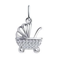 Подвеска из серебра с фианитами