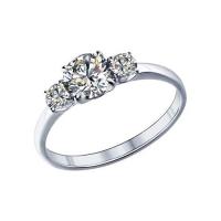 Кольцо из серебра с фианитами (SOKOLOV)