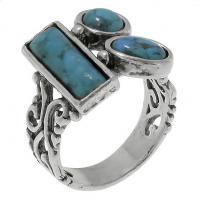Кольцо DENO из серебра с бирюзой