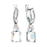 Серьги из серебра с ювелирными кристаллами