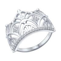 Кольцо из серебра с фианитами