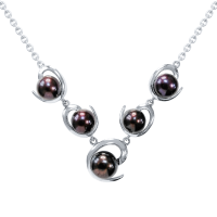 Колье из серебра с натуральным жемчугом