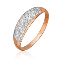 Кольцо из красного золота с фианитами