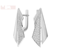 Серьги из серебра с фианитами