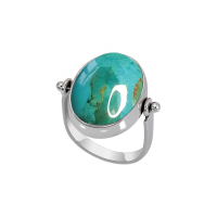 Кольцо-трансформер из серебра с натуральной бирюзой