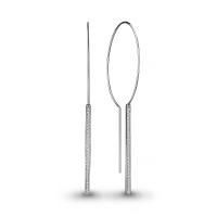 Серьги из серебра с фианитами